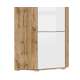Hjørnegarderobe Zele 78x195 cm - eik wotan - hvit glans