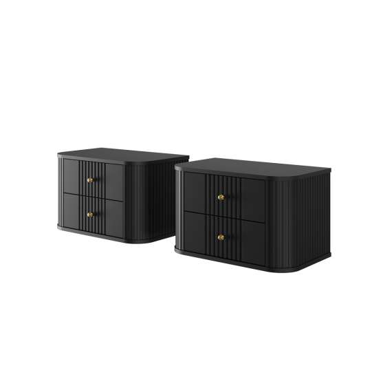 Vegghengte nattbord Vesper - svart matt - 2 stk