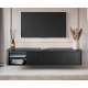 Hengende tv-benk Vesper - 187x36 cm - 3 dører - svart matt