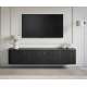 Vegghengt tv-benk Vesper - 187x36 cm - 4 dører - svart matt
