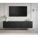 Vegghengt tv-benk Vesper - 187x36 cm - 4 dører - svart matt