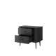 Nattbord Vesper - 56x51 cm - svart matt - metall bein - 2 stk