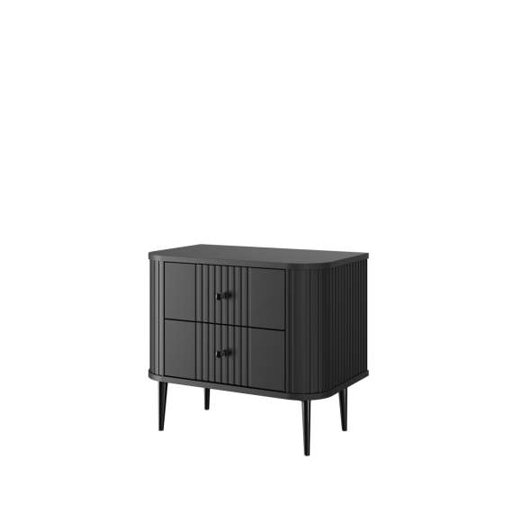 Nattbord Vesper - 56x51 cm - svart matt - metall bein - 2 stk