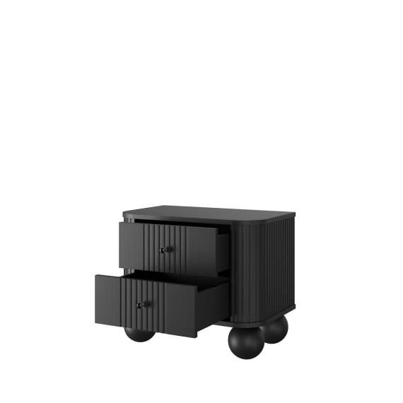 Nattbord Vesper - 56x48 cm - svart matt - 2 stk