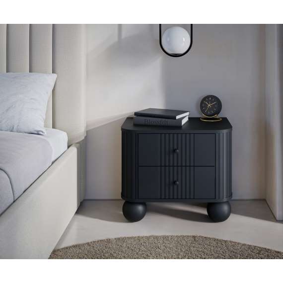 Nattbord Vesper - 56x48 cm - svart matt - 2 stk