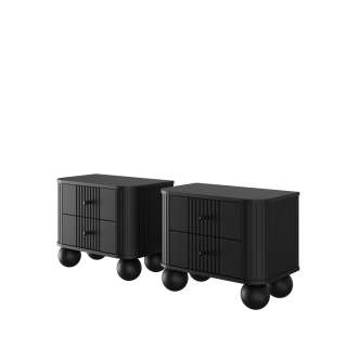 Nattbord Vesper - 56x48 cm - svart matt - 2 stk