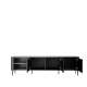 Tv-benk Vesper - 187x51 cm - 3 dører - svart matt - metal ben