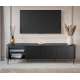 Tv-benk Vesper - 187x51 cm - 3 dører - svart matt - metal ben