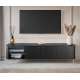 Tv-benk Vesper - 187x51 cm - 3 dører - svart matt - metal ben