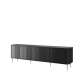 Tv-benk Vesper - 187x51 cm - 4 dører - svart matt - metal ben