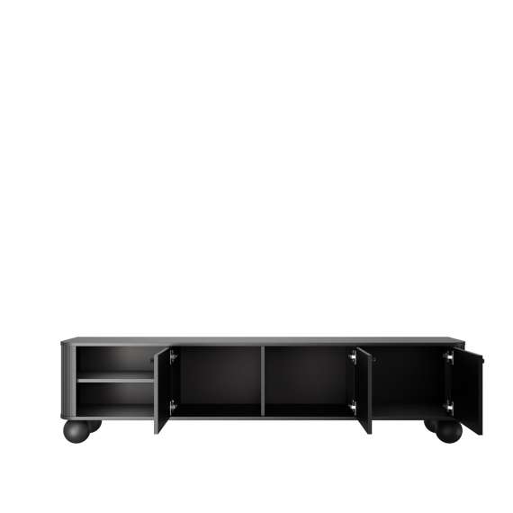 Tv-benk Vesper - 187x48 cm - 3 dører - svart matt