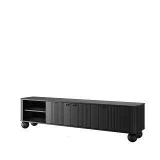 Tv-benk Vesper - 187x48 cm - 3 dører - svart matt