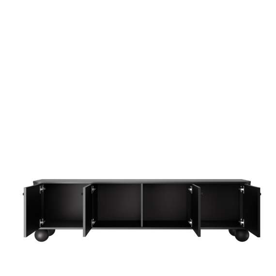 Tv-benk Vesper - 187x48 cm - 4 dører - svart matt