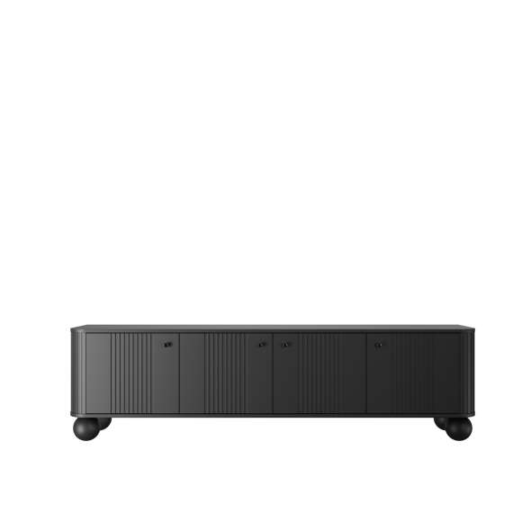 Tv-benk Vesper - 187x48 cm - 4 dører - svart matt