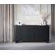 Skjenk Vesper - 160x82 cm - 2 dører - 3 skuffer - svart matt