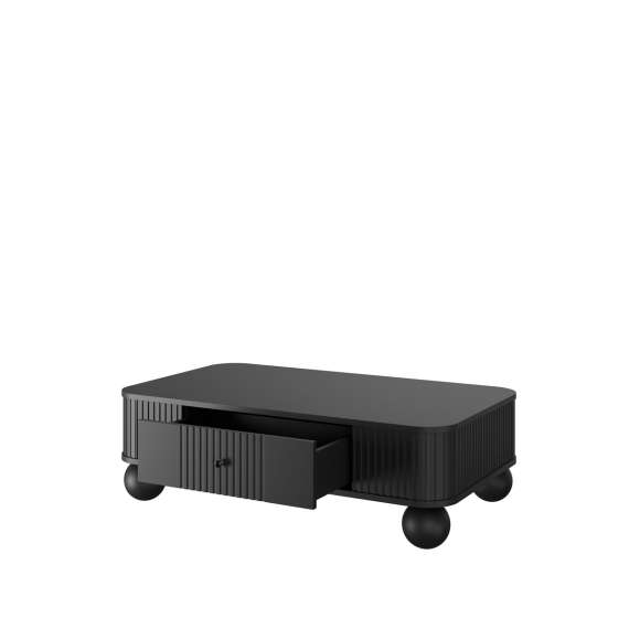 Sofabord Vesper - 103x60 cm - 1 skuff - svart matt