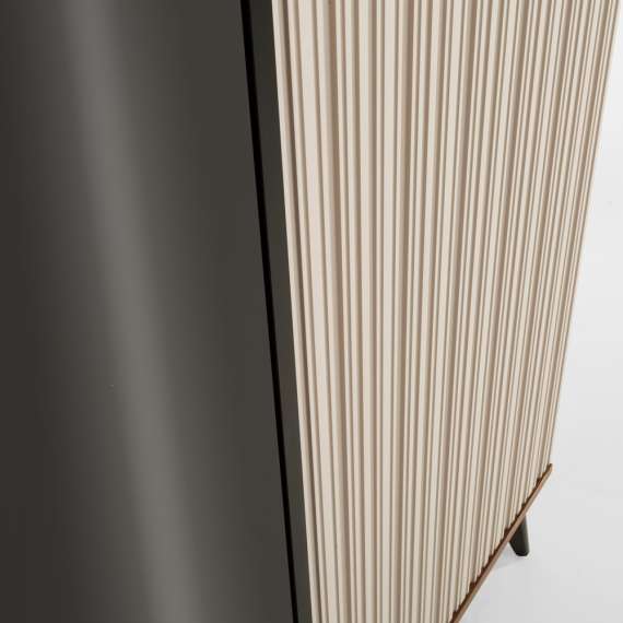 Vitrineskap Vici 103x161 cm - valnøtt - cashmere matt - med LED lys