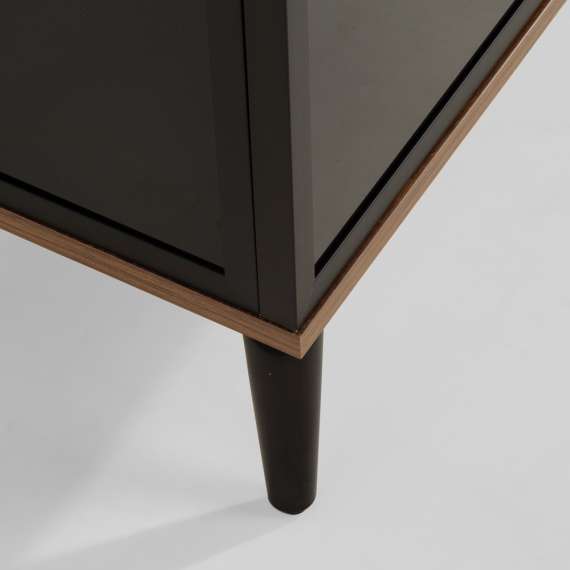 Vitrineskap Vici 103x161 cm - valnøtt - cashmere matt - med LED lys