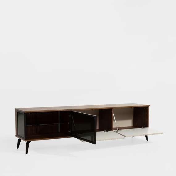 Tv-benk Vici 180x50 cm - valnøtt - cashmere matt - med LED lys