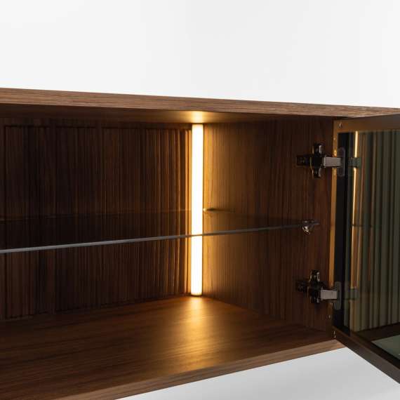 Tv-benk Vici 180x50 cm - valnøtt - cashmere matt - med LED lys