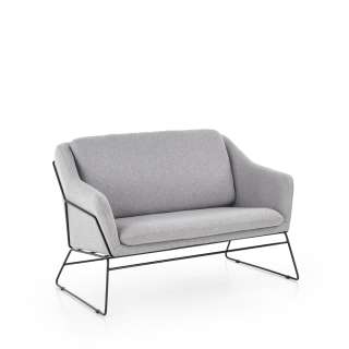 Sofa Soft - 2 seter - grå - sølv ben