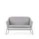 Sofa Soft - 2 seter - grå - sølv ben