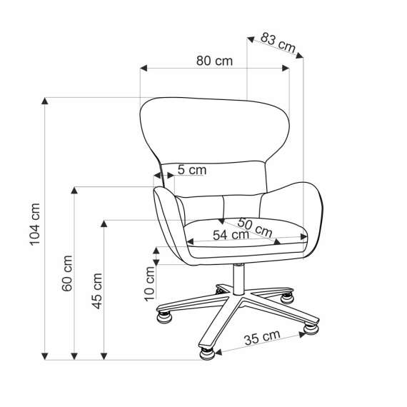 Lenestol FRANCO - grå - svingbar