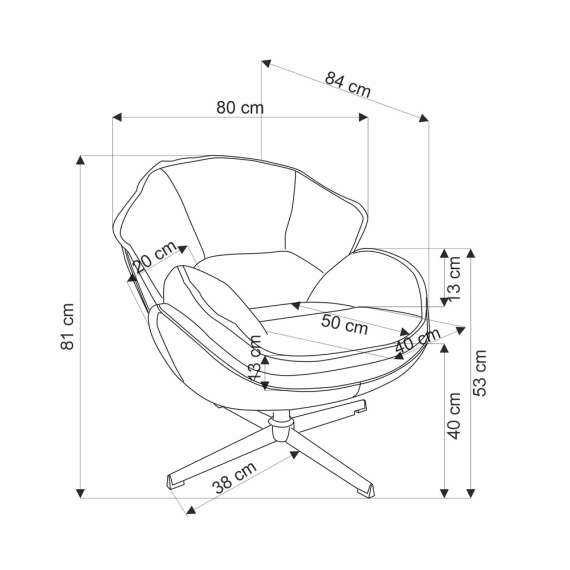 Lenestol GUIDO - beige - svingbar