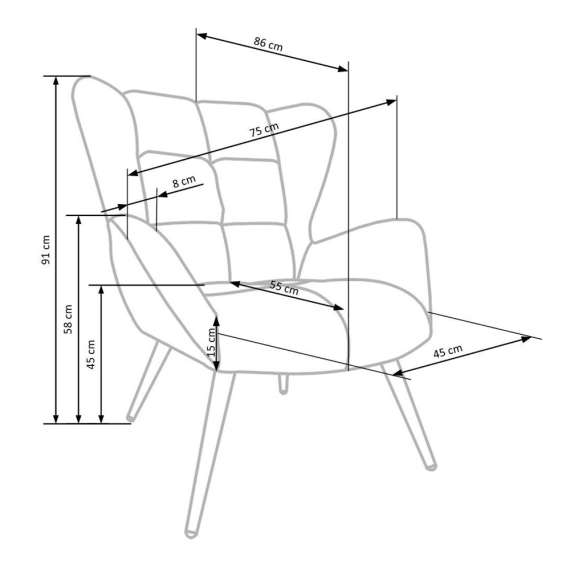 Lenestol Tyrion - kanel farge