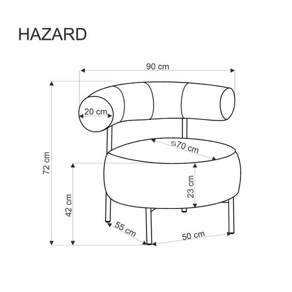 Lenestol Hazard - beige farge
