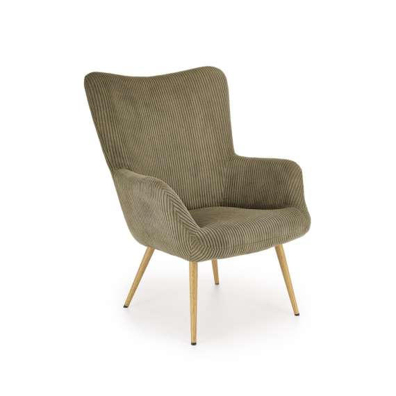 Lenestol AMARO - olivengrønn kordfløyel