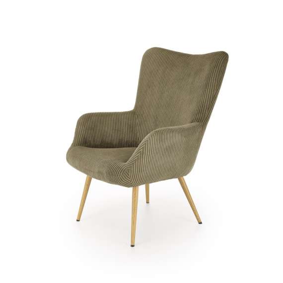 Lenestol AMARO - olivengrønn kordfløyel