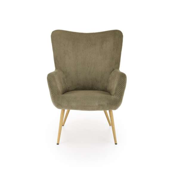 Lenestol AMARO - olivengrønn kordfløyel