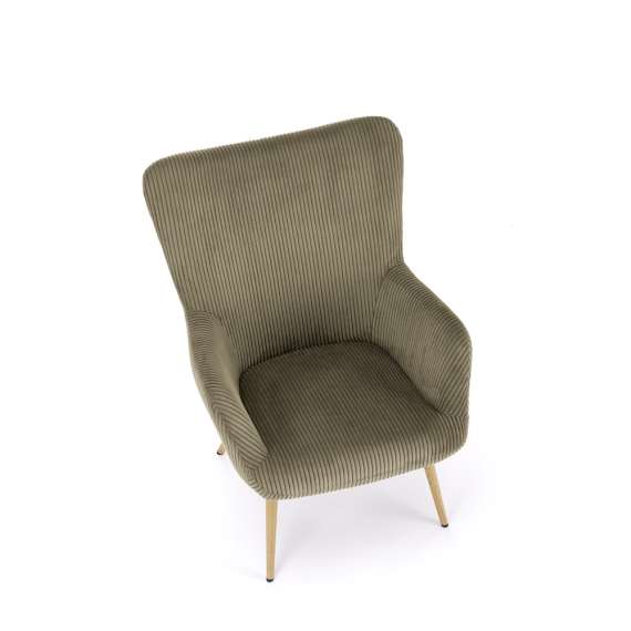 Lenestol AMARO - olivengrønn kordfløyel