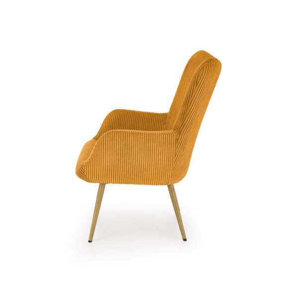Lenestol AMARO - sennepsgul kordfløyel