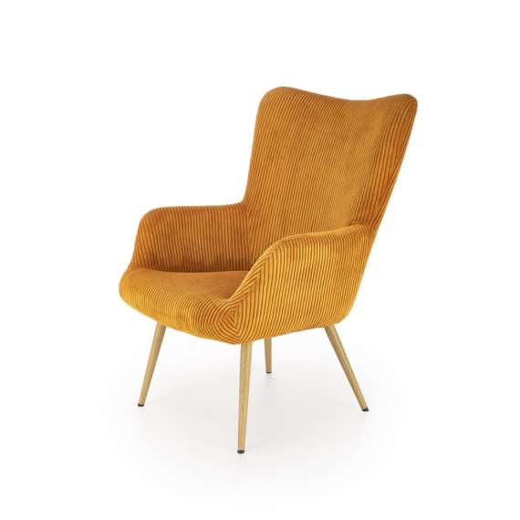 Lenestol AMARO - sennepsgul kordfløyel