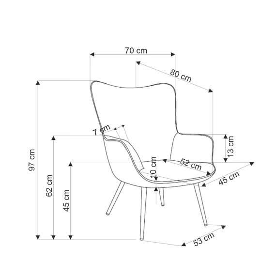 Lenestol AMARO - crem kordfløyel