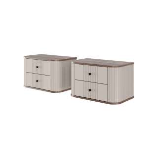 Vegghengte nattbord Vesper - cashmere - valnøtt - 2 stk