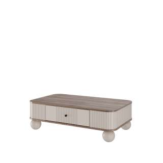 Sofabord Vesper - 103x60 cm - 1 skuff - cashmere - valnøtt