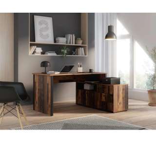 Skrivebord NET100 med kommode - 151x74x121 cm - wood vintage