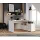 Skrivebord NET100 med kommode - 151x74x121 cm - hvit matt