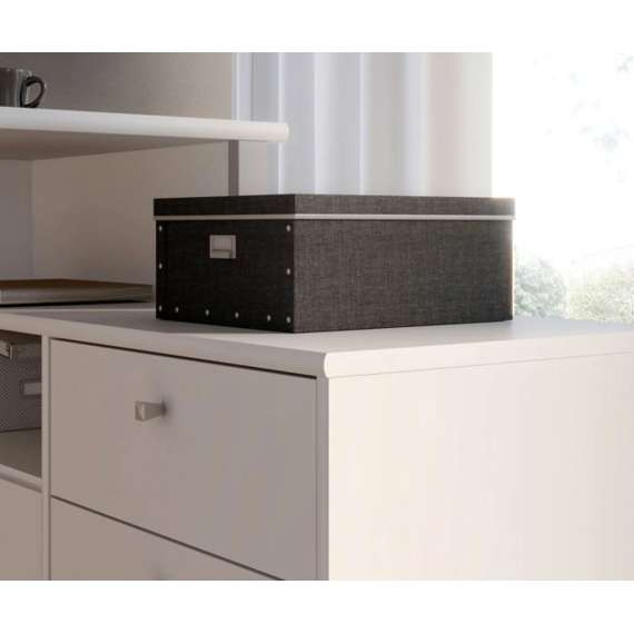 Skrivebord NET100 med kommode - 151x74x121 cm - hvit matt