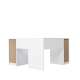 Hjørneskrivebord NET101 - 125x75x125 cm - hvit matt