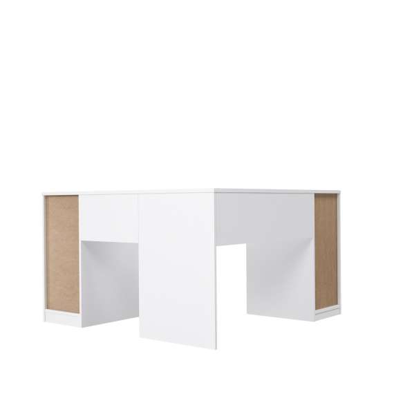 Hjørneskrivebord NET101 - 125x75x125 cm - hvit matt