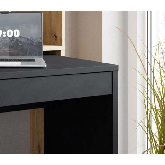 Skrivebord Trynidad - 154x119x54 cm - eik artisan - betong matera