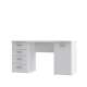 Skrivebord NET104 - 145x60 cm - hvit matt - 1 dør - 4 skuffer