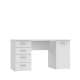Skrivebord NET104 - 145x60 cm - hvit matt - 1 dør - 4 skuffer