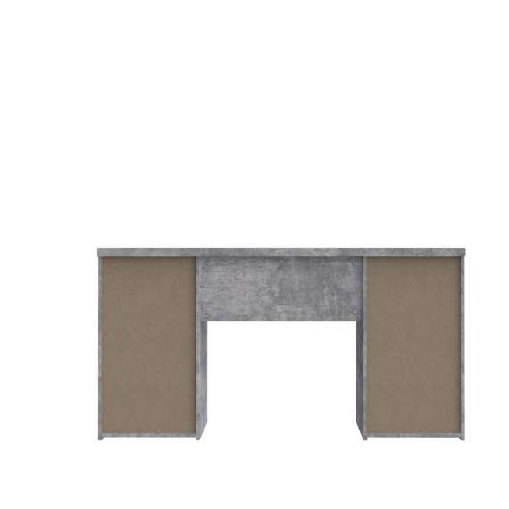 Skrivebord NET104 - 145x60 cm - lys betong - hvit matt - 1 dør - 4 skuffer