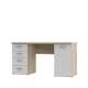 Skrivebord NET104 - 145x60 cm - eik sonoma - hvit matt - 1 dør - 4 skuffer