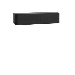 Vegghengt skap BREATH - 129x30 cm - eik svart - avrundede kanter